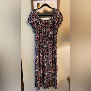 Gap Floral On/Off Shoulder Maxi Dress EUC